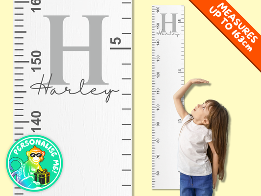 Personalised Name & Initial | White Height Ruler