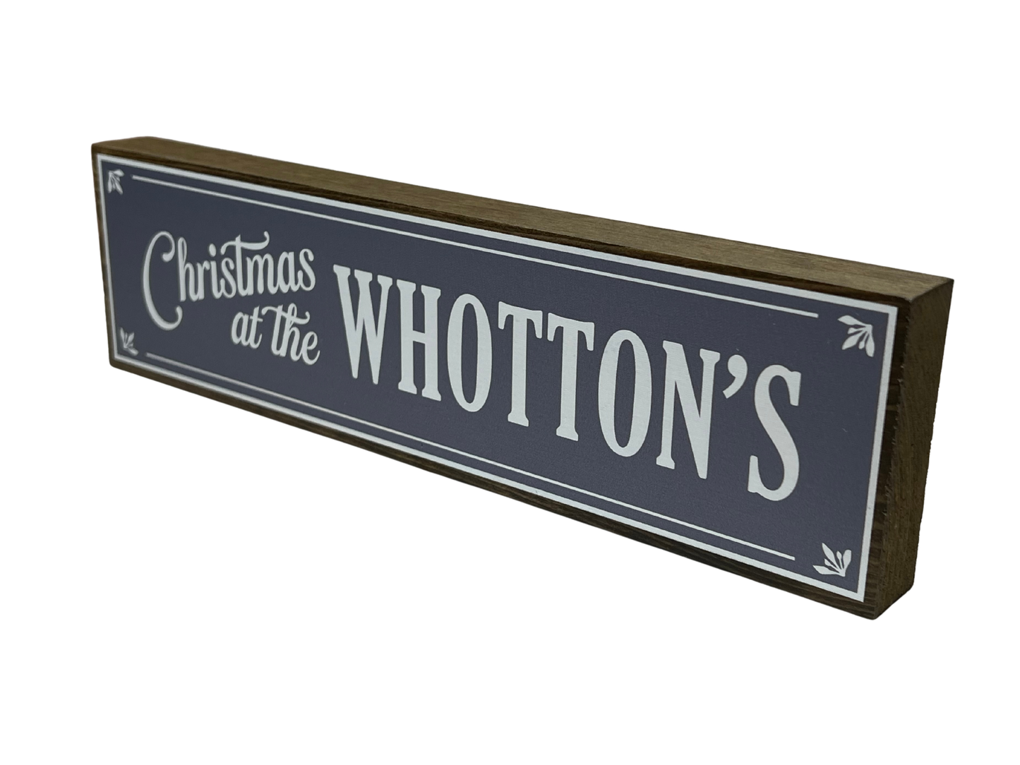 Personalised Family Christmas | Rustic Block Shelf Sitter