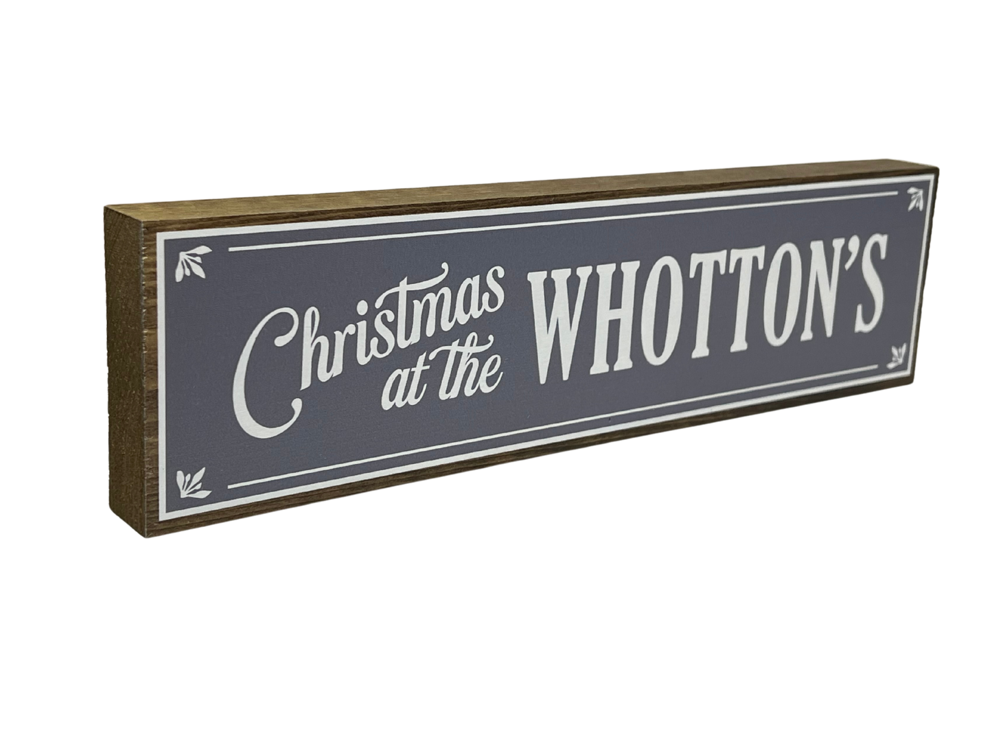 Personalised Family Christmas | Rustic Block Shelf Sitter