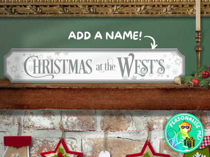 Personalised Family Name  | Wooden Christmas Sign