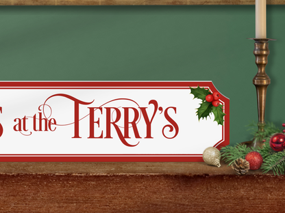 Personalised Family Name  | Wooden Christmas Sign (2 Colour Options)
