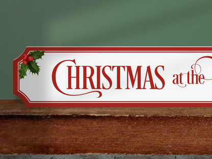 Personalised Family Name  | Wooden Christmas Sign (2 Colour Options)