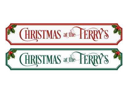 Personalised Family Name  | Wooden Christmas Sign (2 Colour Options)