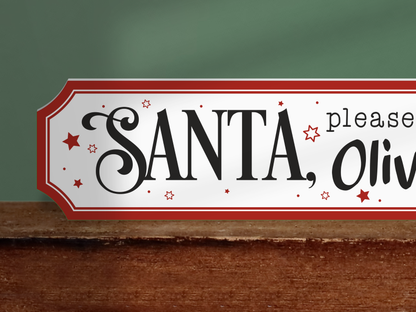 Personalised Santa Stop Here | Wooden Christmas Sign