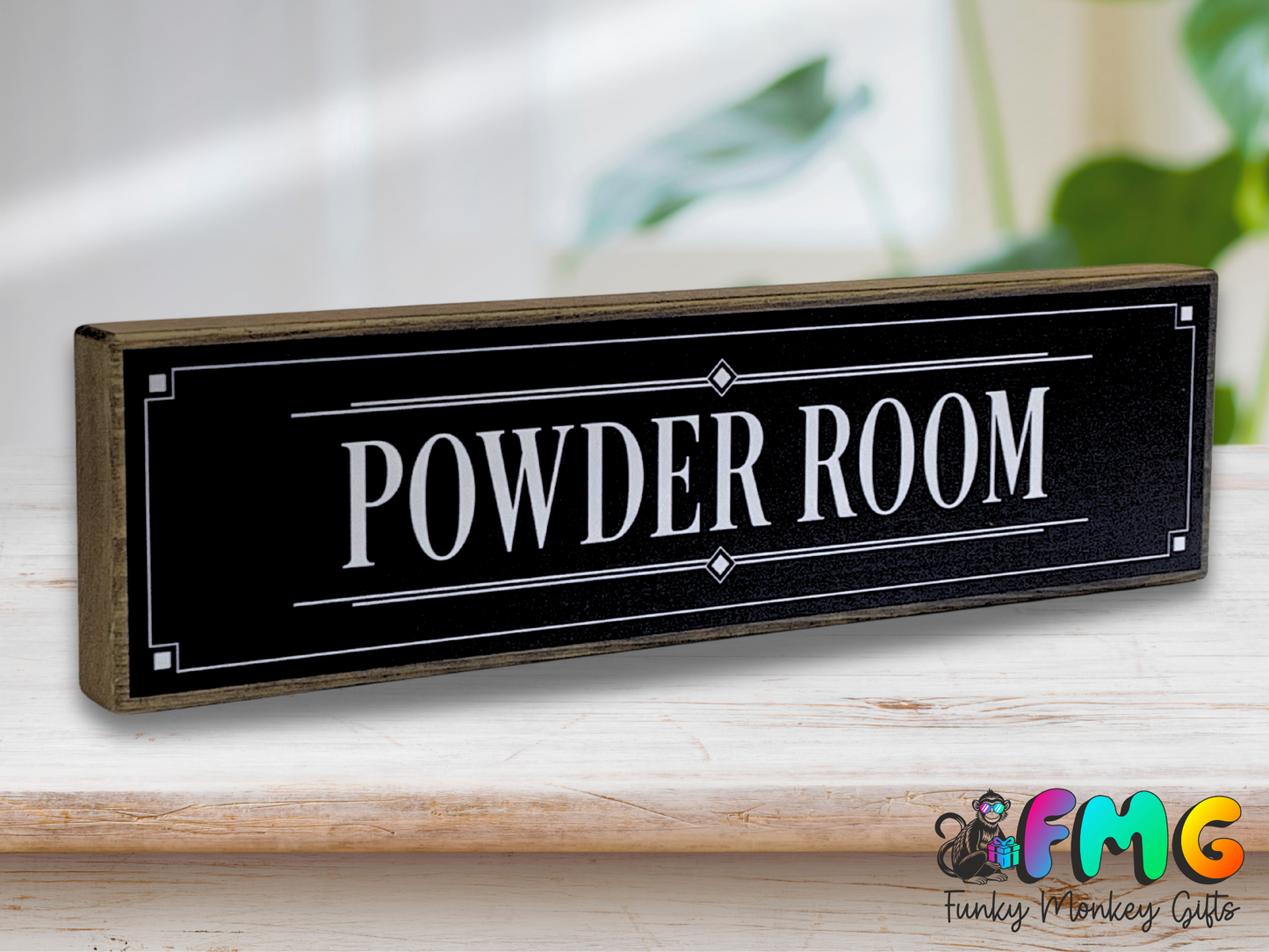Powder Room | Rustic Block Shelf Sitter