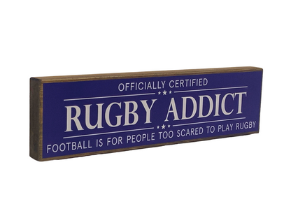 Rugby Addict | Rustic Block Shelf Sitter