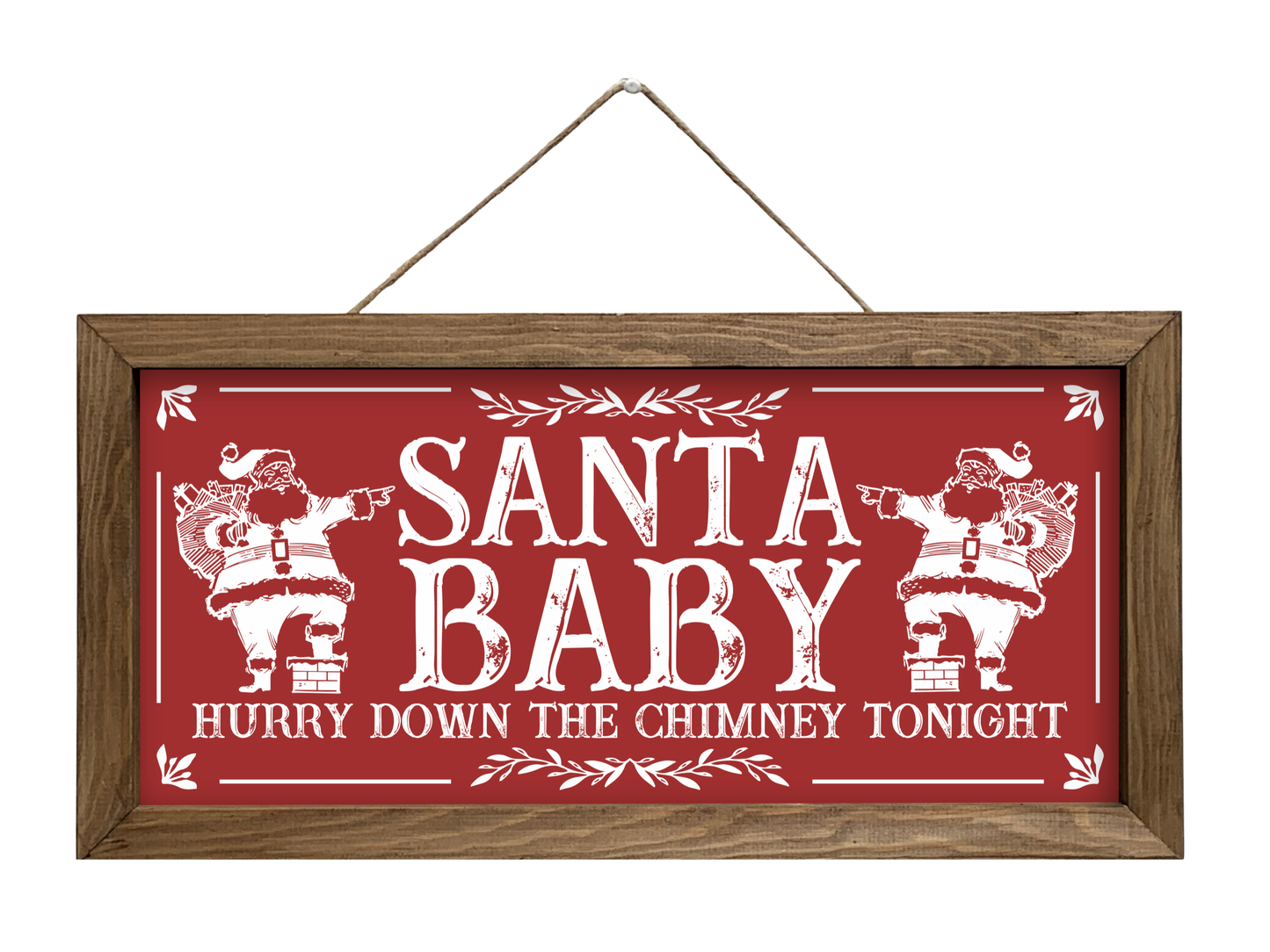 Santa Baby | Rustic Framed Christmas Sign