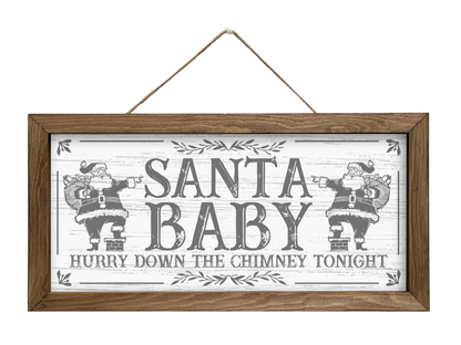Santa Baby | Rustic Framed Christmas Sign