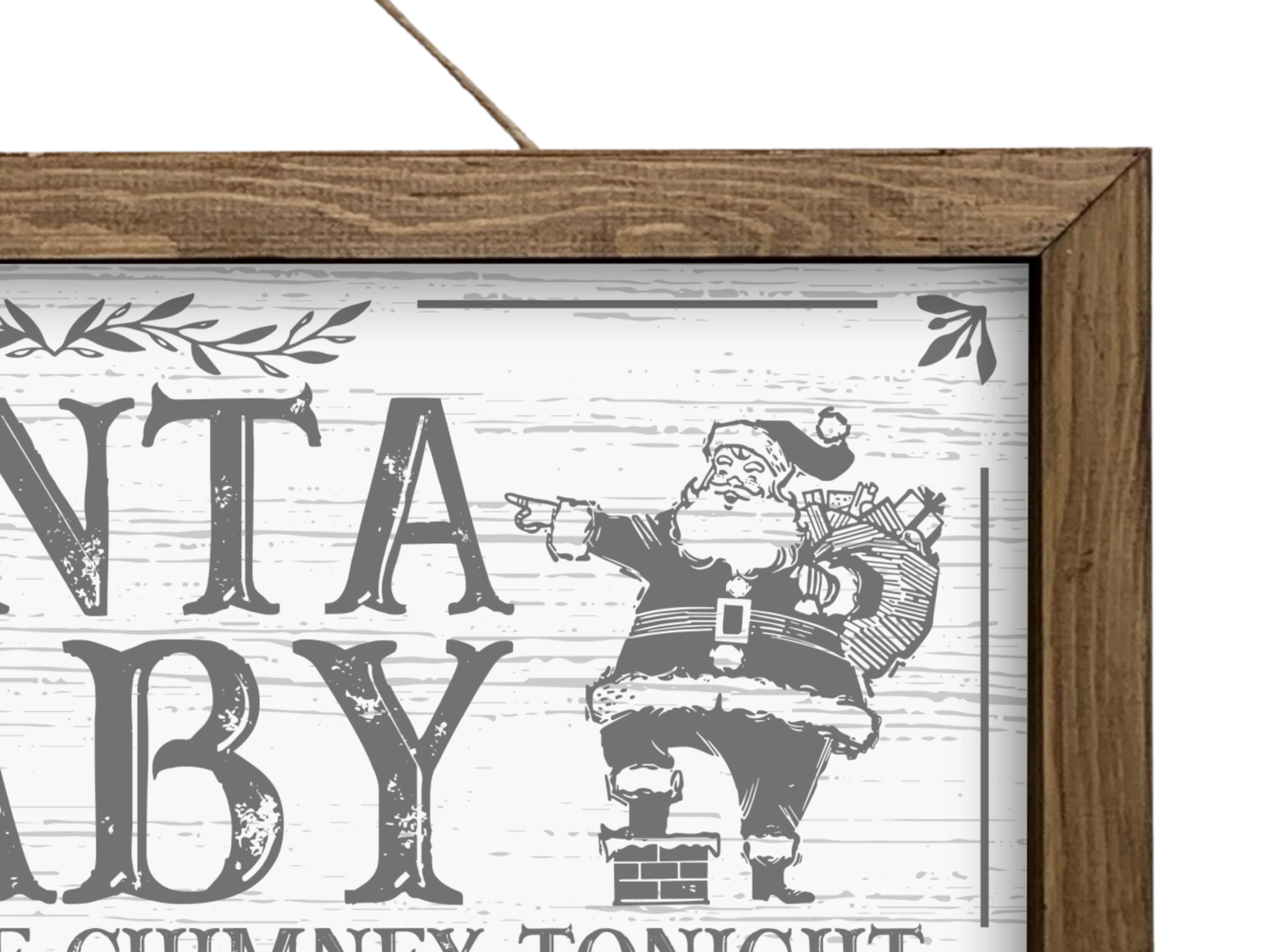 Santa Baby | Rustic Framed Christmas Sign