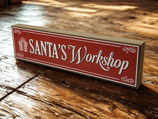 Santa's Workshop | Rustic Christmas Shelf Sitter