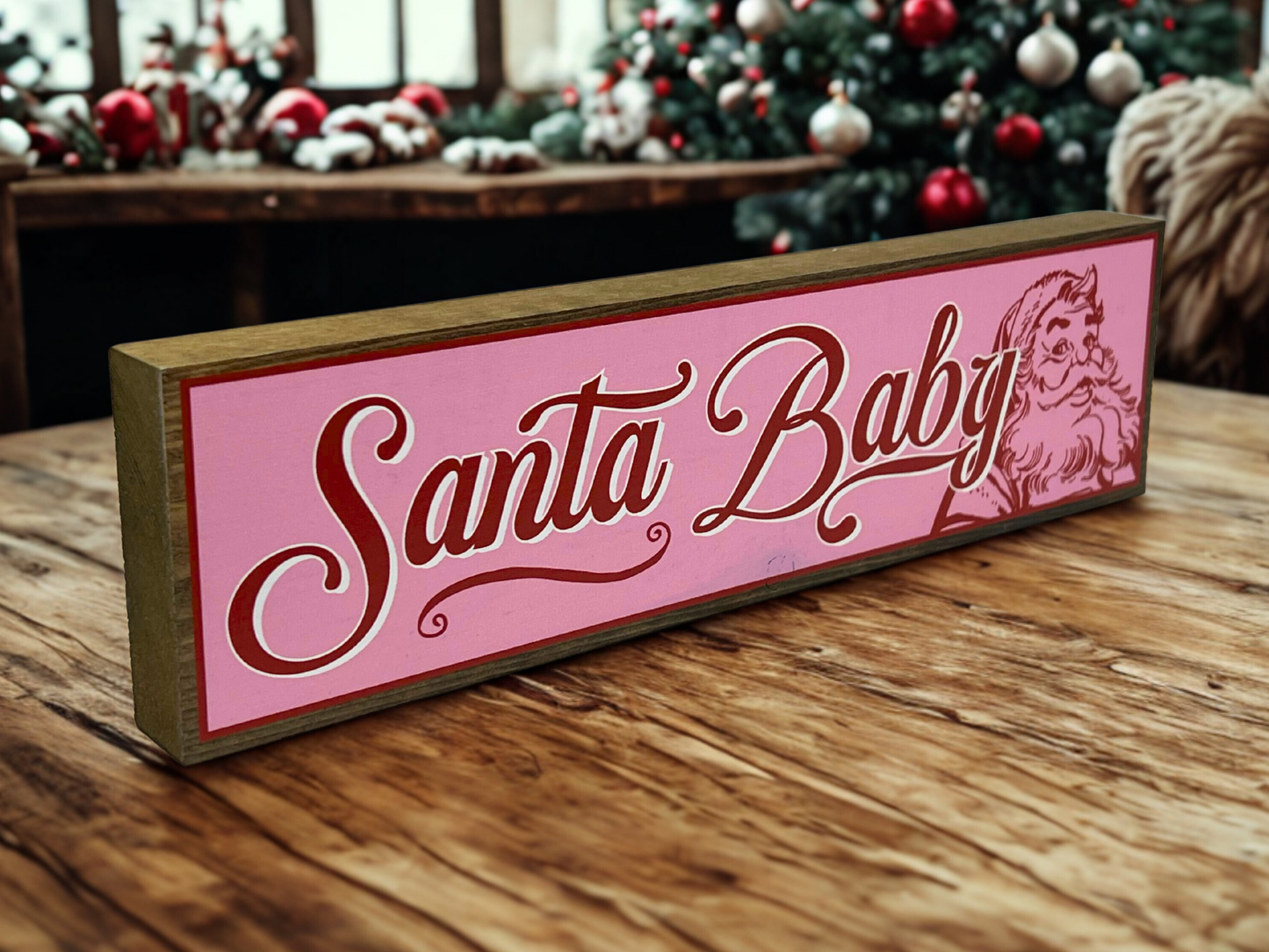 Santa Baby | Rustic Christmas Shelf Sitter