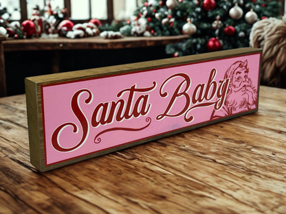Santa Baby | Rustic Christmas Shelf Sitter