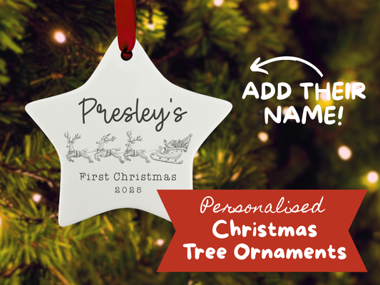 Personalised Baby's First Christmas (Santa) - Christmas Tree Ornament