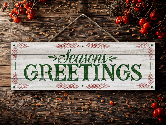 Seasons Greetings | Hanging Christmas Sign