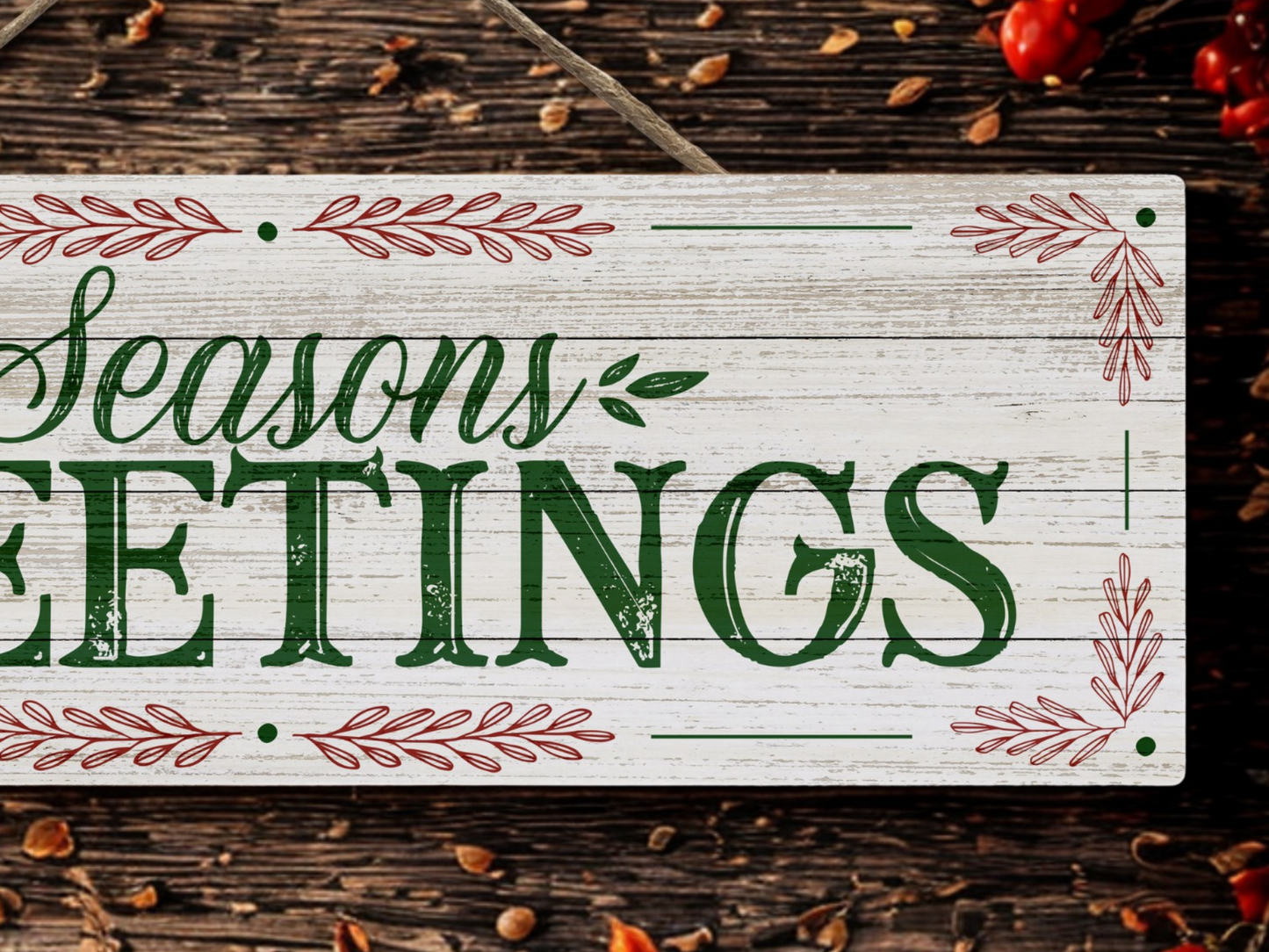 Seasons Greetings | Hanging Christmas Sign