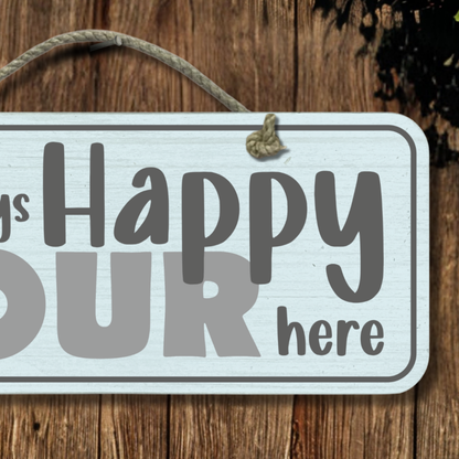 Happy Hour - Wooden Outdoor Sign