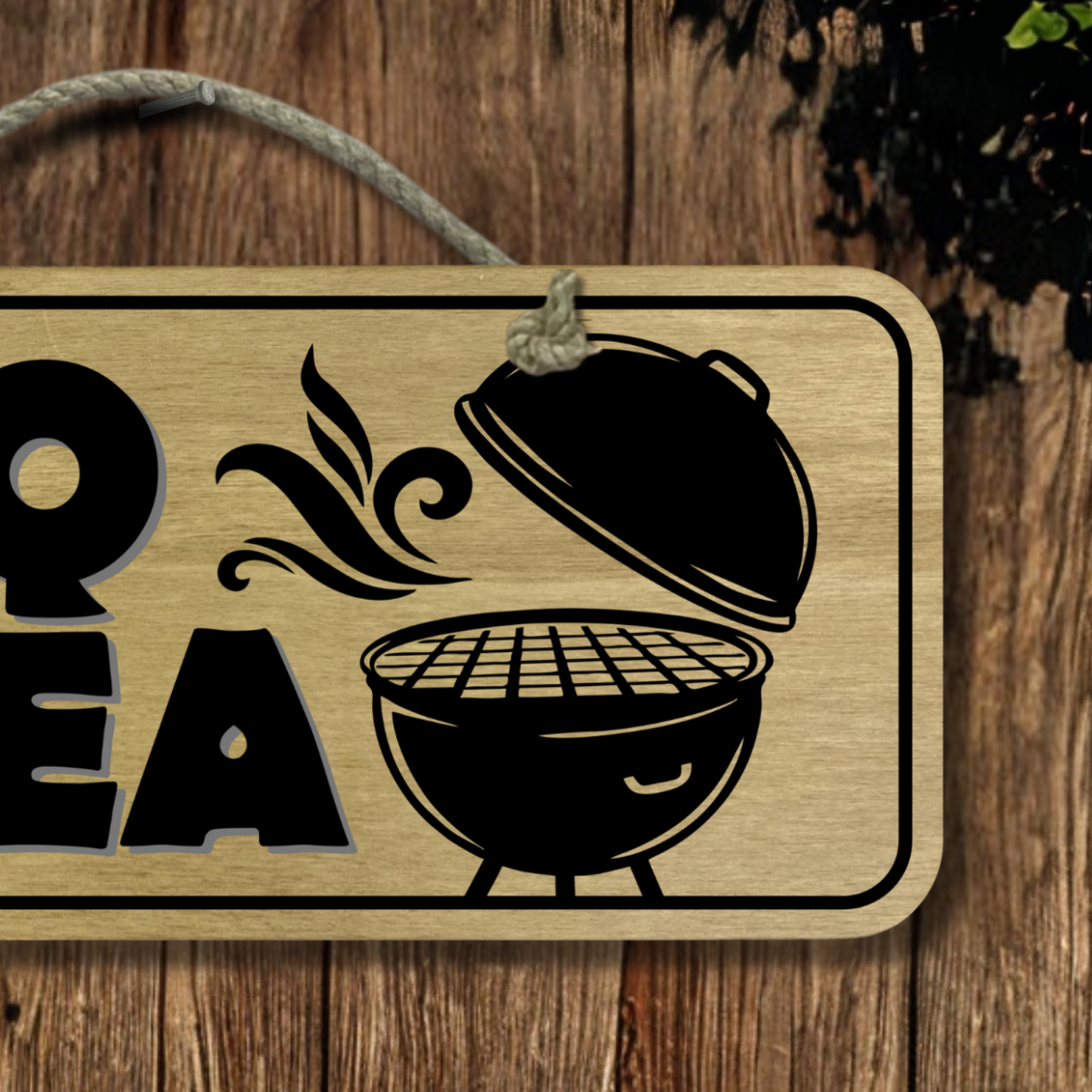 BBQ Area - Wooden Outdoor Sign