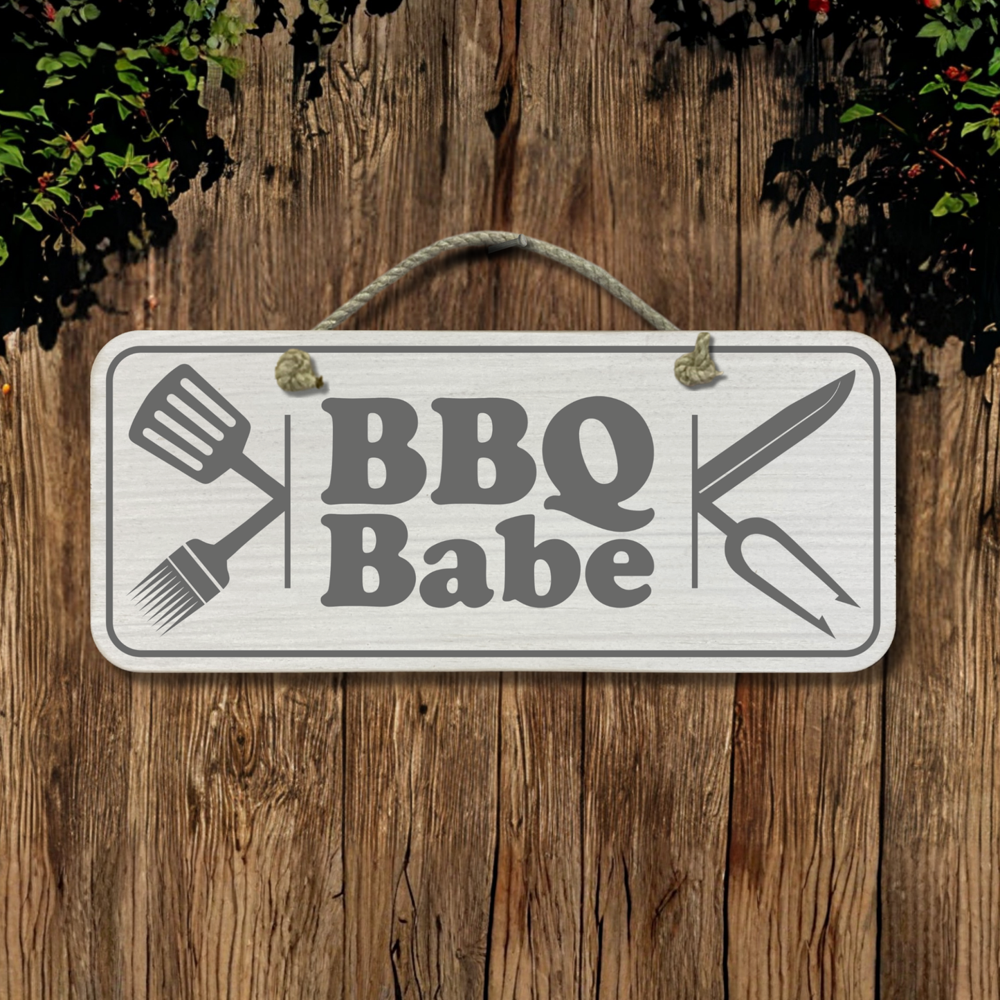 BBQ Babe - Wooden Outdoor Sign