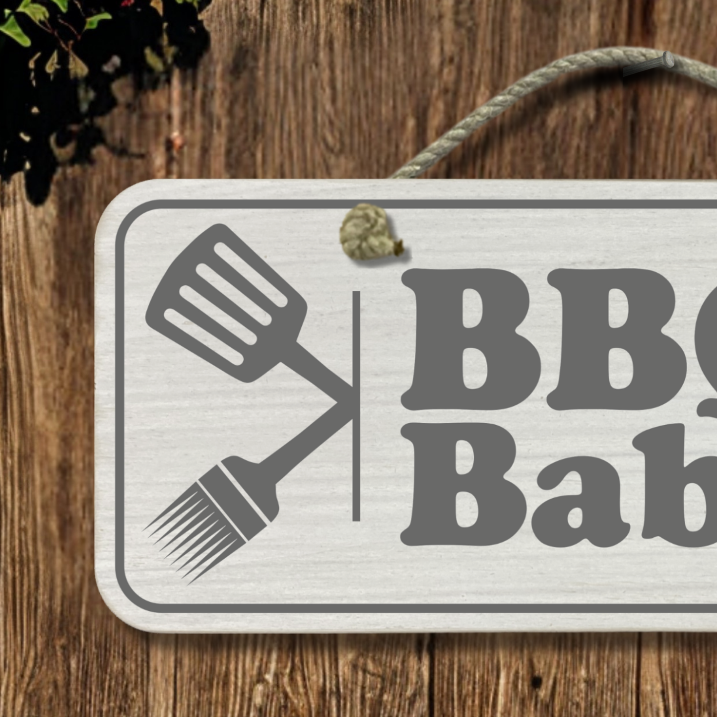 BBQ Babe - Wooden Outdoor Sign