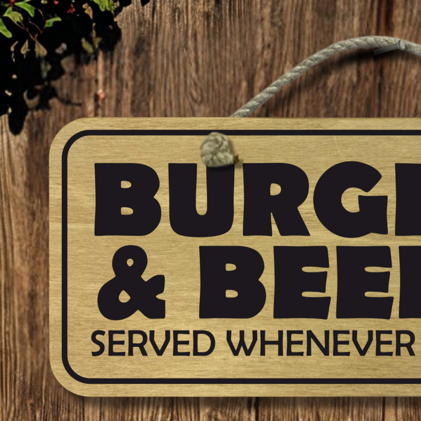 Burgers & Beer - Wooden Outdoor Sign