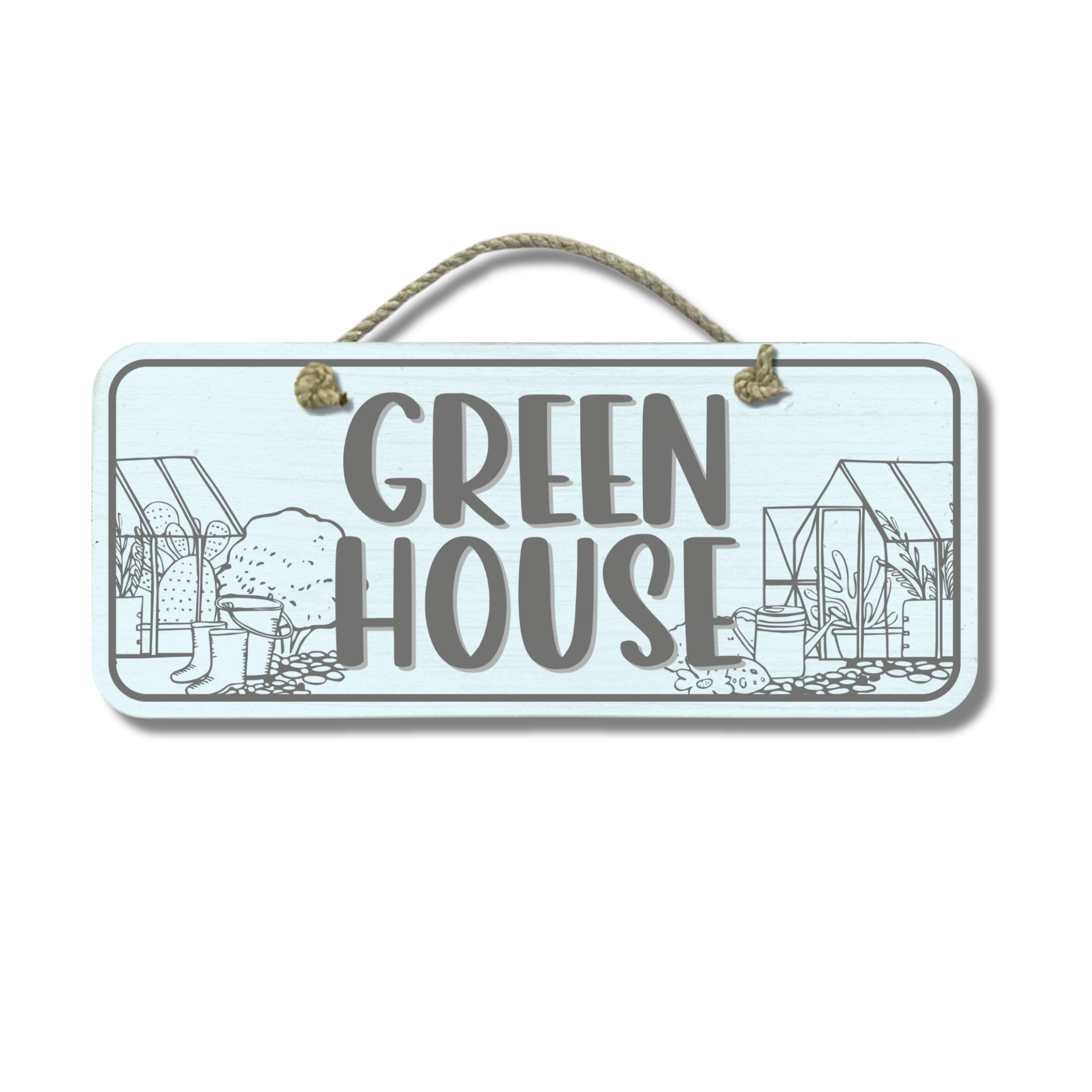 Green House - Wooden Outdoor Garden Sign