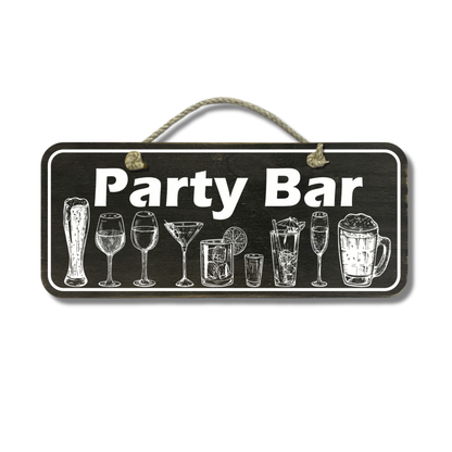 Party Bar - Wooden Outdoor Sign
