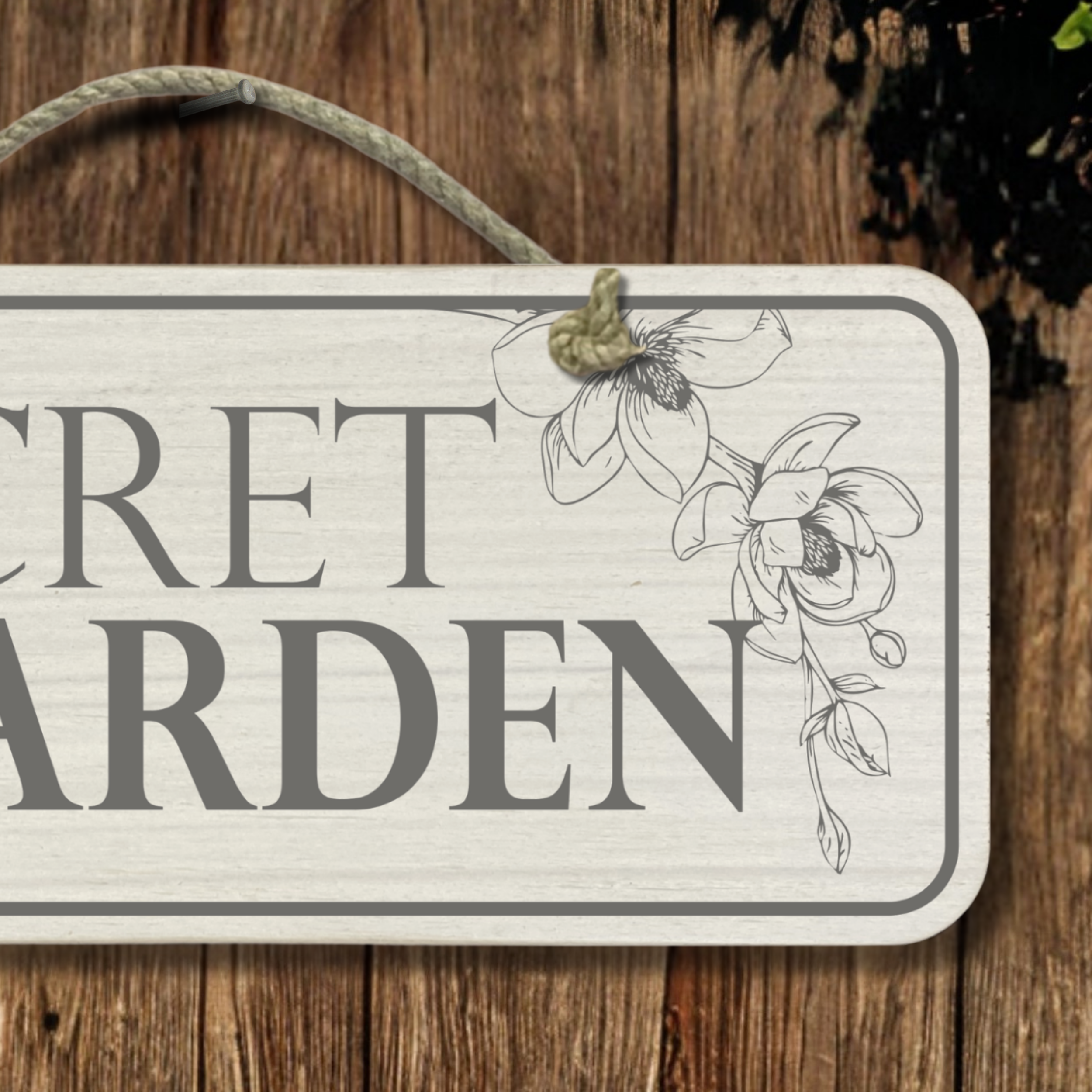 Secret Garden - Wooden Outdoor Garden Sign