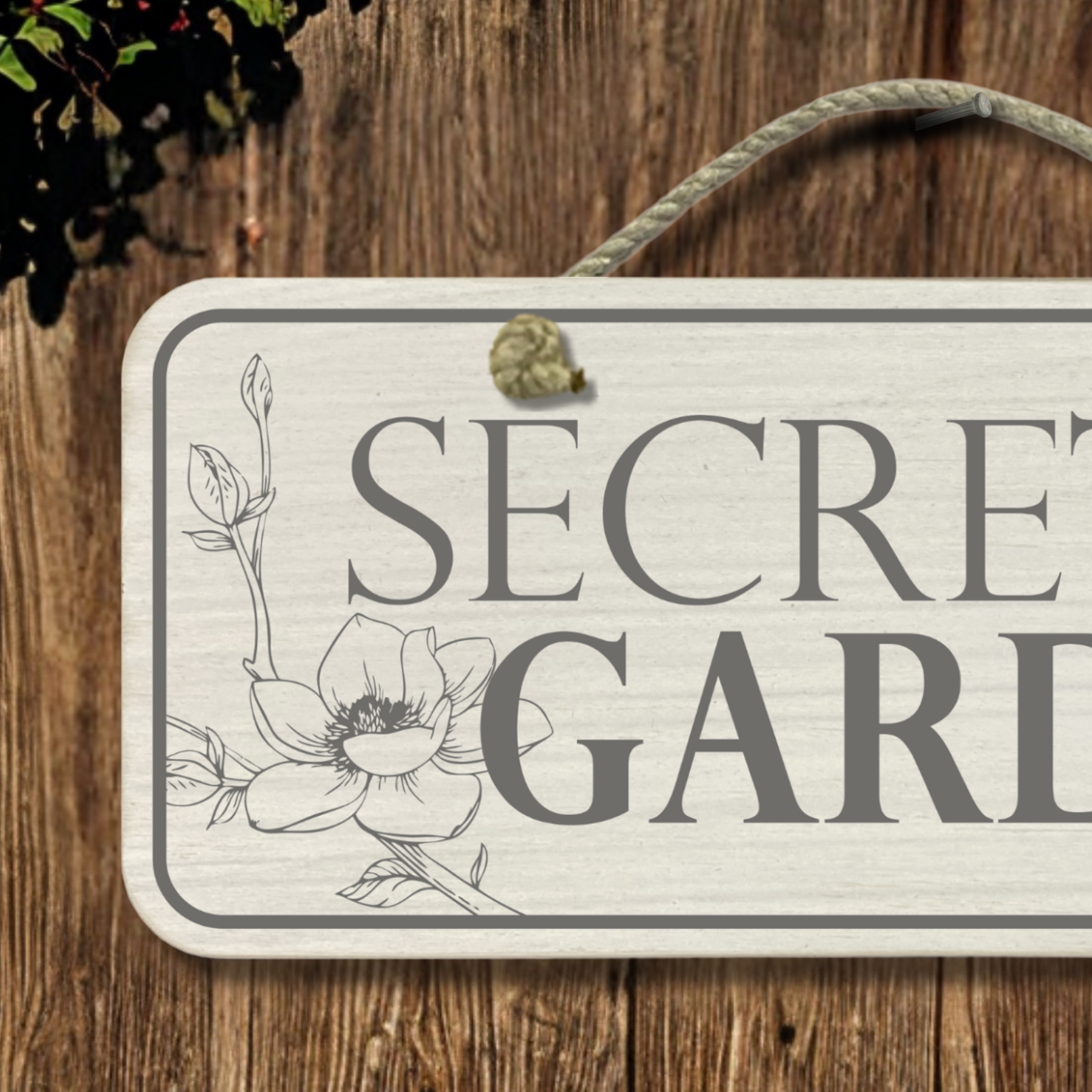Secret Garden - Wooden Outdoor Garden Sign