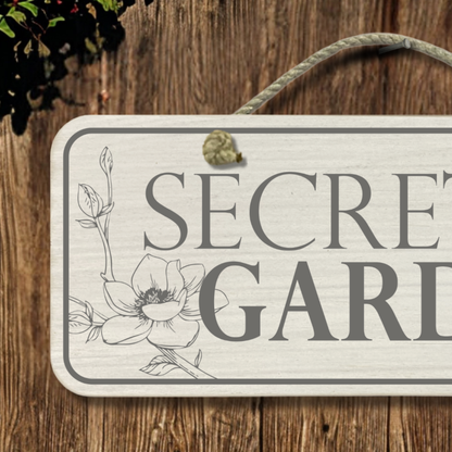 Secret Garden - Wooden Outdoor Garden Sign