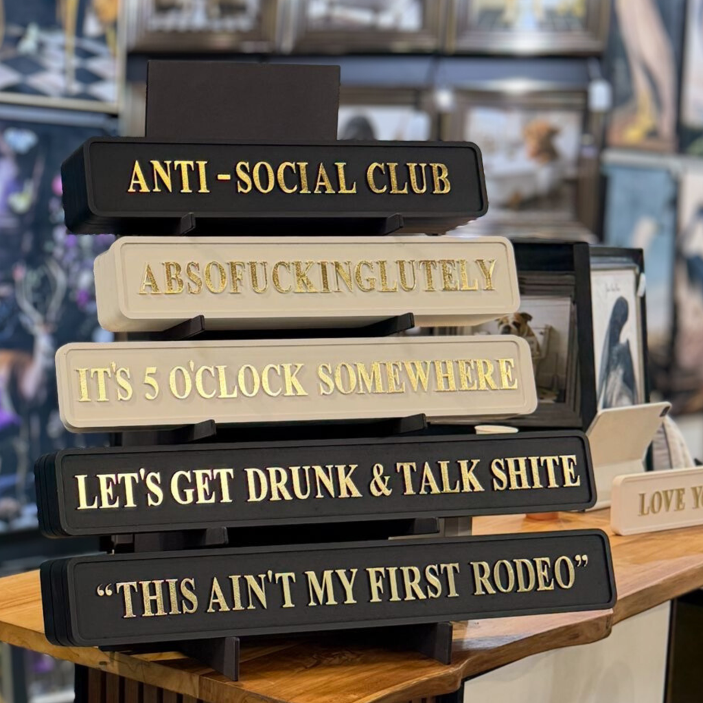 Signature Foil Sign Table Top Display Stand