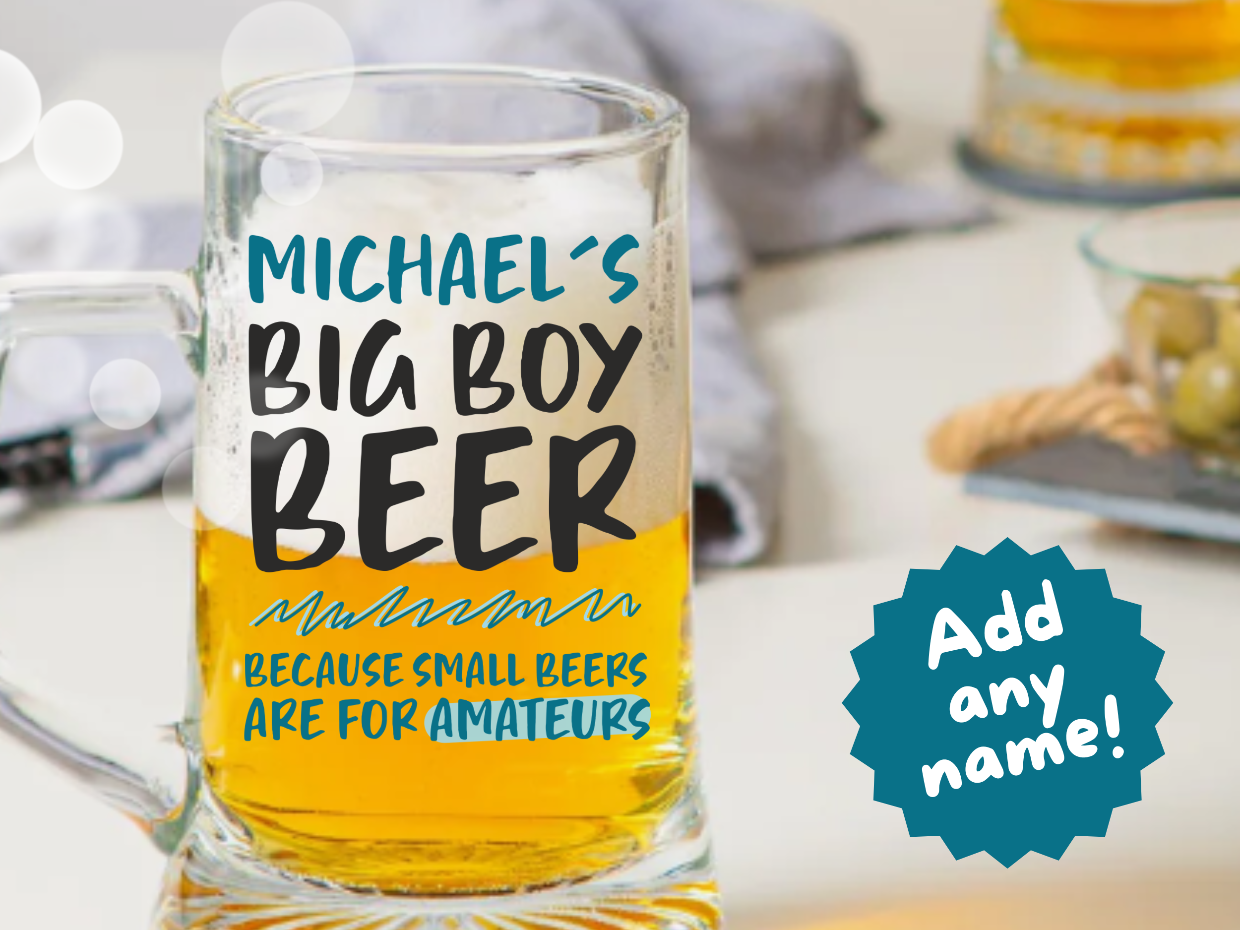 Personalised Beer Tankard - Drink Glass