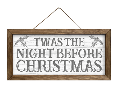 Twas The Night Before | Rustic Framed Christmas Sign