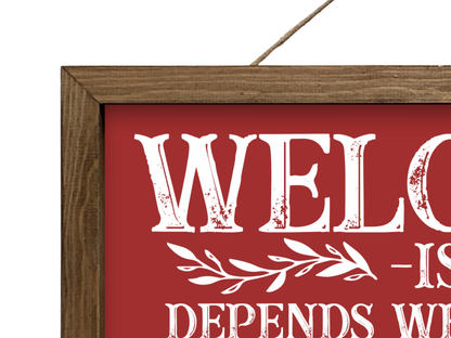 Welcome-ish | Rustic Framed Christmas Sign