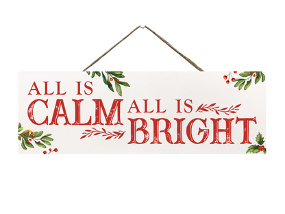 All Is Calm | Hanging Christmas Sign