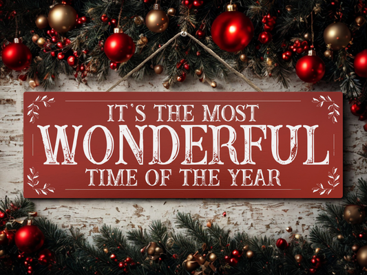 The Most Wonderful Time Of Year | Hanging Christmas Sign