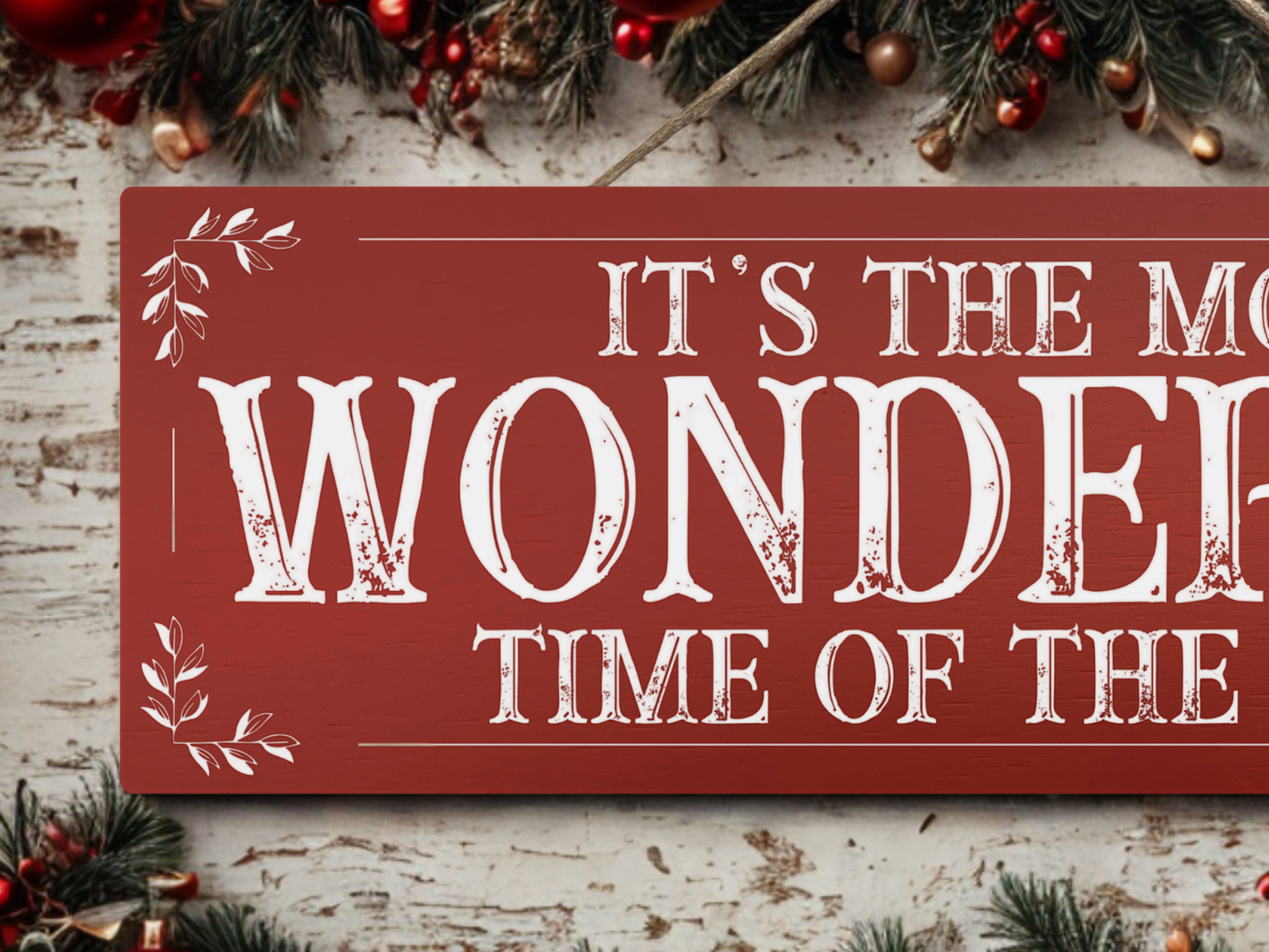 The Most Wonderful Time Of Year | Hanging Christmas Sign