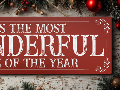 The Most Wonderful Time Of Year | Hanging Christmas Sign