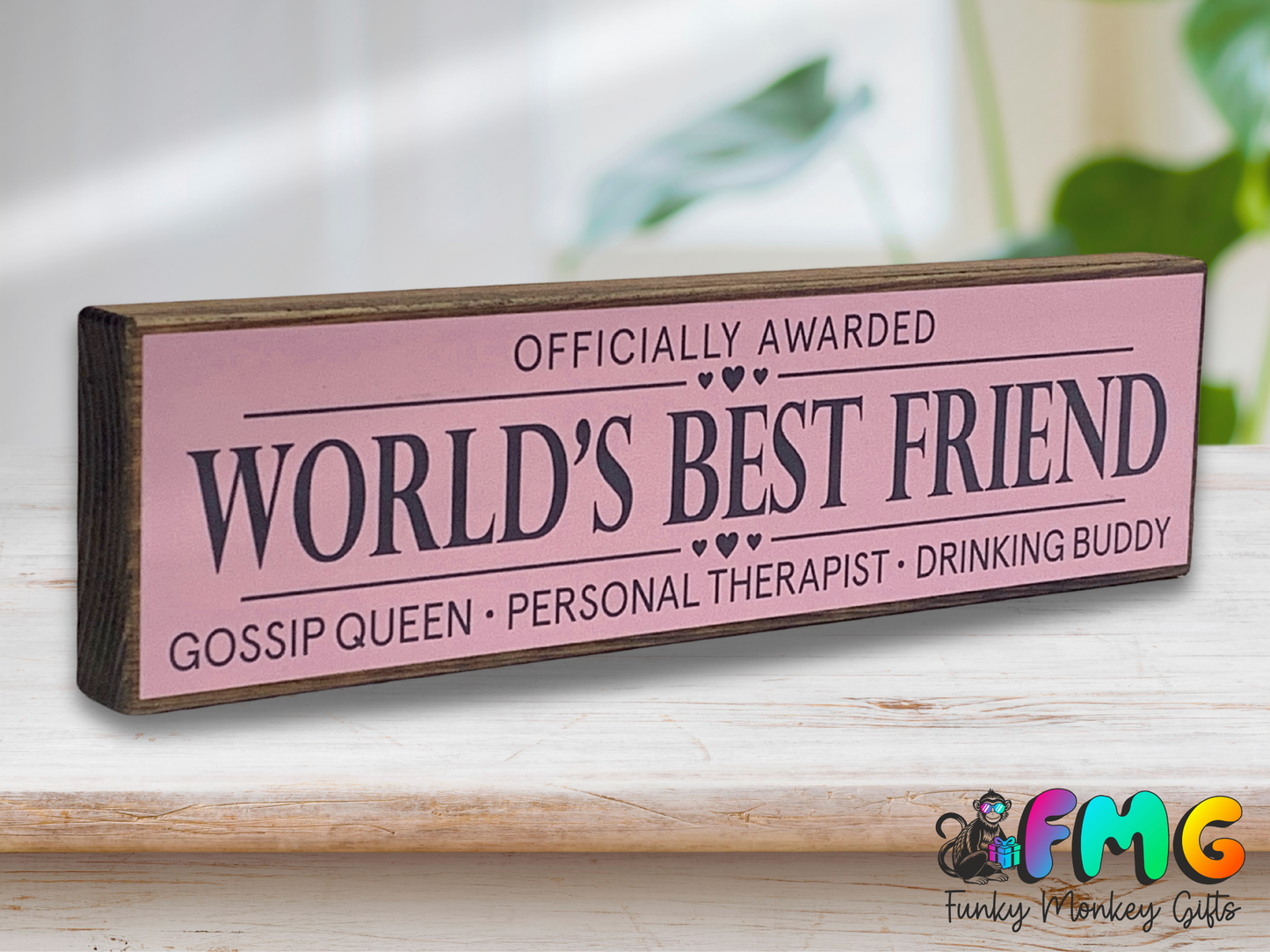World's Best Friend | Rustic Block Shelf Sitter