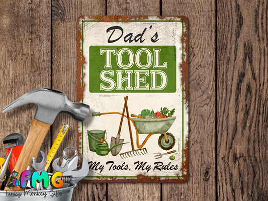 Dad’s Tool Shed | Rustic Effect Metal Sign