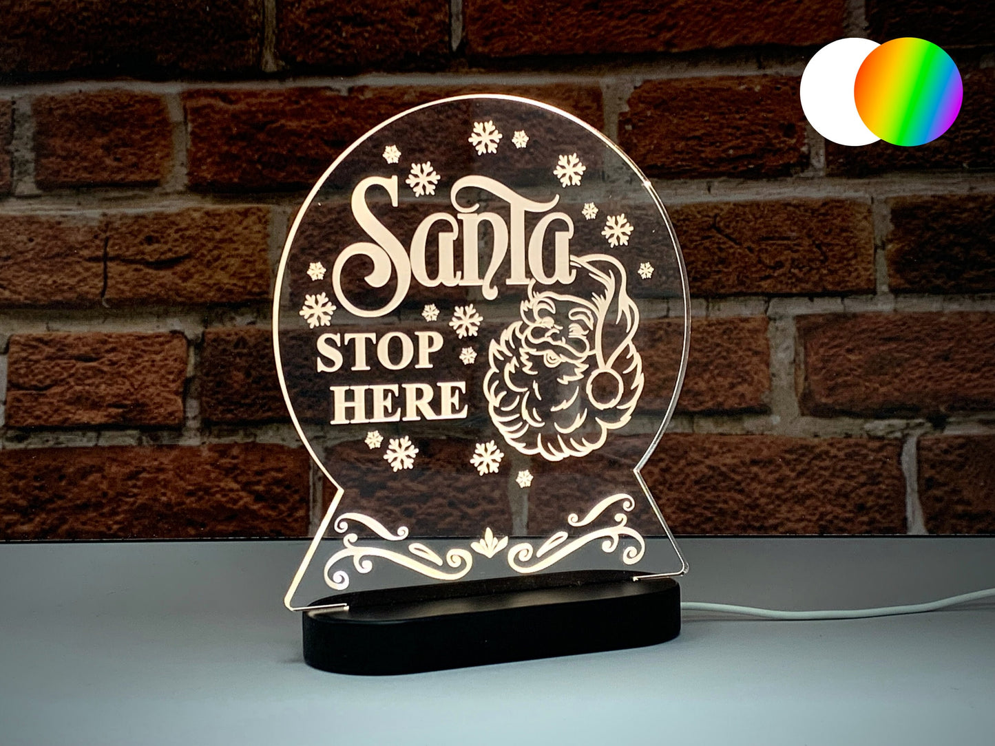 Santa Stop Here | LED Light Up Sign