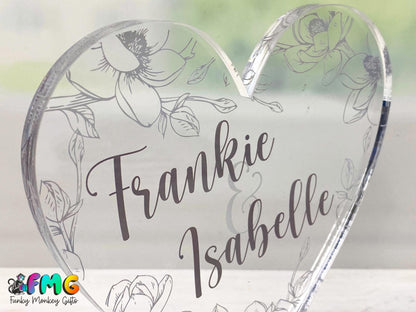 Personalised Couple Names | Acrylic Heart Plaque
