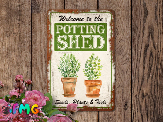 Potting Shed | Rustic Effect Metal Sign