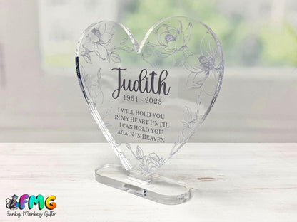 Personalised Memorial | Acrylic Heart Plaque