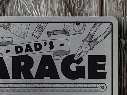 Dad's Garage | Metal Sign (Available in 2 colours)