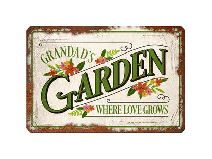 Grandma’s or Grandad’s Garden | Rustic Effect Metal Sign