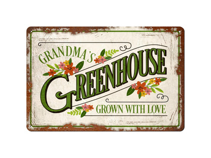 Grandma’s or Grandad’s Greenhouse | Rustic Effect Metal Sign