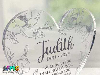 Personalised Memorial | Acrylic Heart Plaque