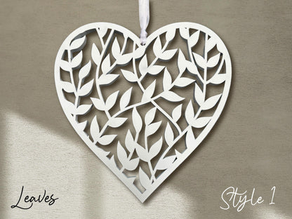 Fretwork Hearts | White Hanging Ornaments (Multiple choices)