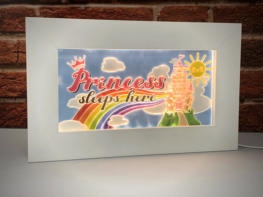 Princess Sleeps Here | LED Frame Night Light