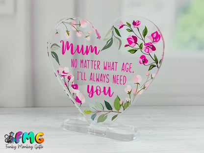 Mum Quote | Acrylic Heart Plaque